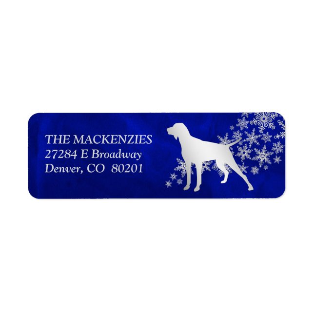 Blue Winter Shorthaired Pointer Return Address Label (Front)