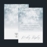 Blue Winter Snow Modern Wedding  RSVP Card<br><div class="desc">This design features a soft bokeh blue sky highlighting a snowfall on a bed on white. This design is part of the Blue Winter Snow Modern Wedding Suite Collection.</div>