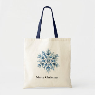 Blue Winter Snowflake Christmas Tote Bag