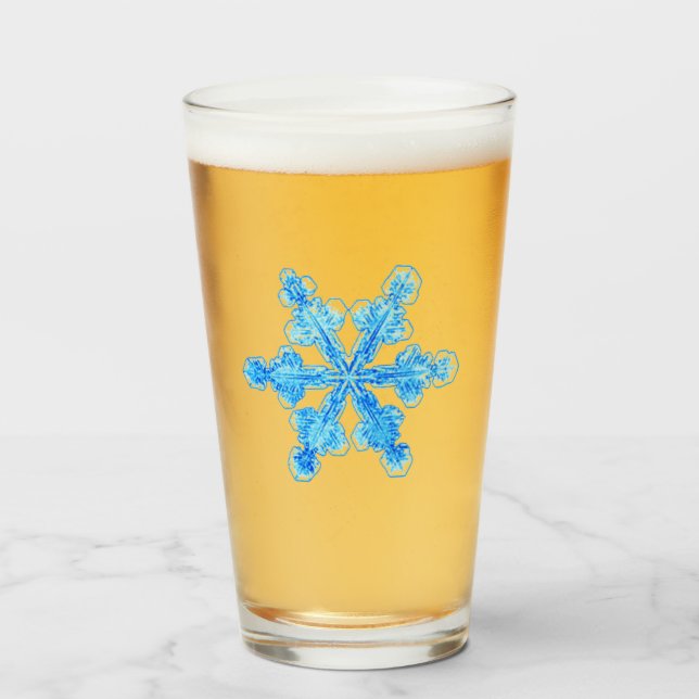 Blue Winter Snowflake Glass (Front Filled)