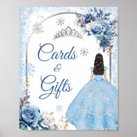 Blue Winter Snowflake Mis Quince Cards & Gifts