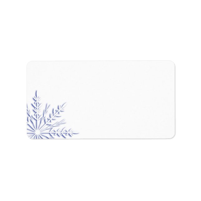 Blue Winter Snowflake on White Label (Front)