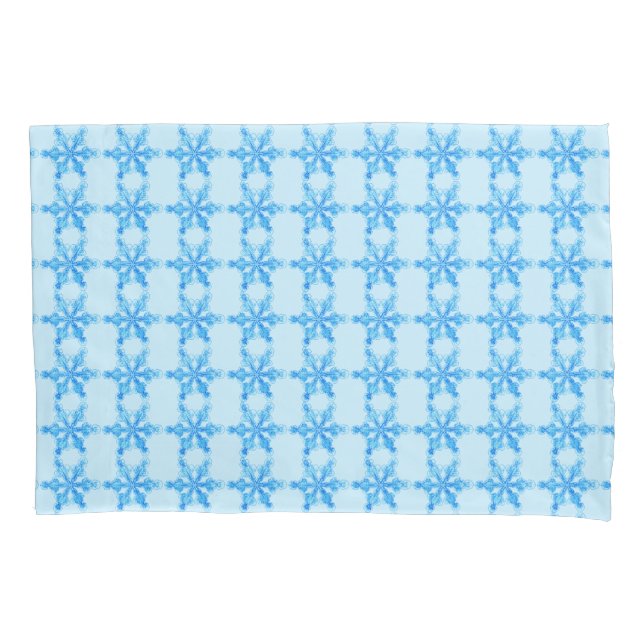 Blue Winter Snowflake Pillowcase (Front)