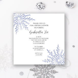 Blue Winter Snowflakes Bridal Shower Invitation