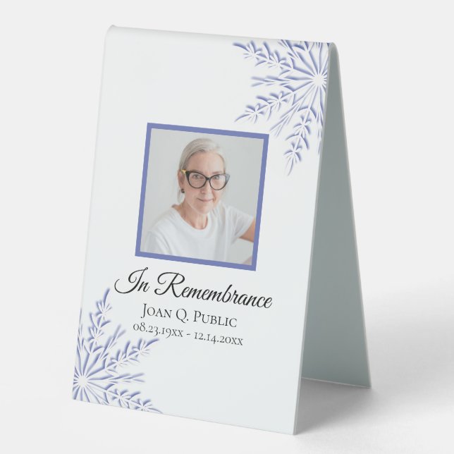 Blue Winter Snowflakes Celebration of Life Funeral (Front)