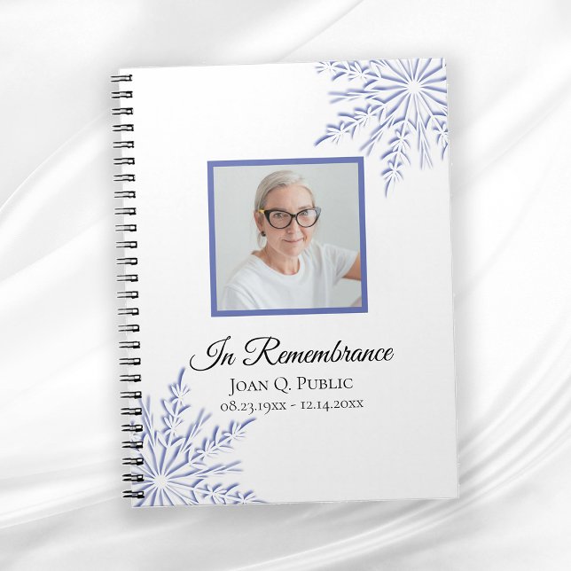 Blue Winter Snowflakes Celebration of Life Funeral Notebook (Creator Uploaded)