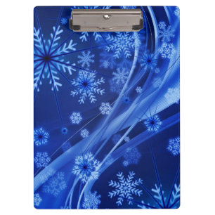 Blue Winter Snowflakes Christmas Clipboard