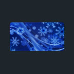 Blue Winter Snowflakes Christmas Label<br><div class="desc">Blue Christmas design with decorative winter swirls and snowflakes.</div>