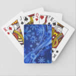 Blue Winter Snowflakes Christmas Playing Cards<br><div class="desc">Blue Christmas design with decorative winter swirls and snowflakes.</div>