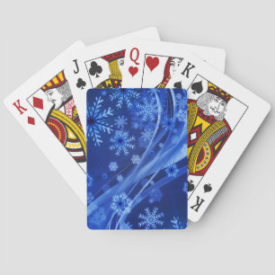 Blue Winter Snowflakes Christmas Playing Cards
