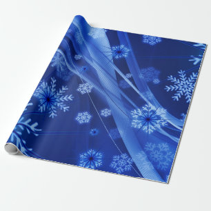 Blue Winter Snowflakes Christmas Wrapping Paper