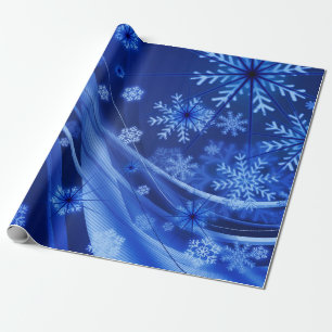 Blue Winter Snowflakes Christmas Wrapping Paper