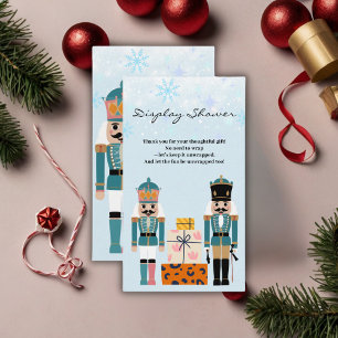 Blue Winter Snowflakes Nutcracker Baby Shower Enclosure Card