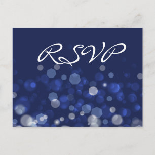 Blue Winter Themed Wedding RSVP Postcards