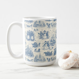 Blue Winter Toile Chinoiserie Coffee Mug