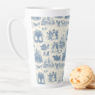Blue Winter Toile Chinoiserie Latte Mug