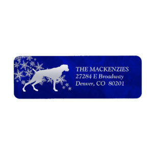Blue Winter Weimaraner Return Address Return Address Label