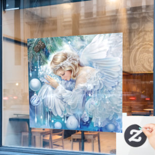 Blue Winter Window Cling