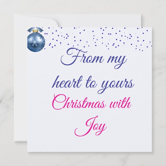 Blue Winter Wishes Card (Back)