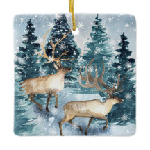 Blue Winter with Deers