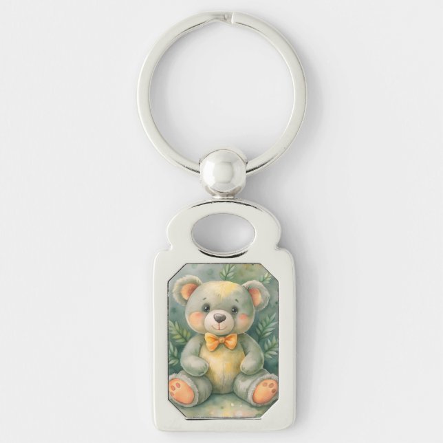 Blue Winter with Deers Key Ring (Front)