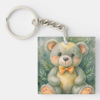 Blue Winter with Deers Key Ring