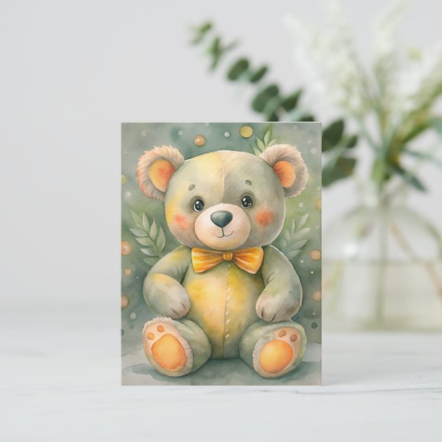 Blue Winter with Deers Postcard (Standing Front)