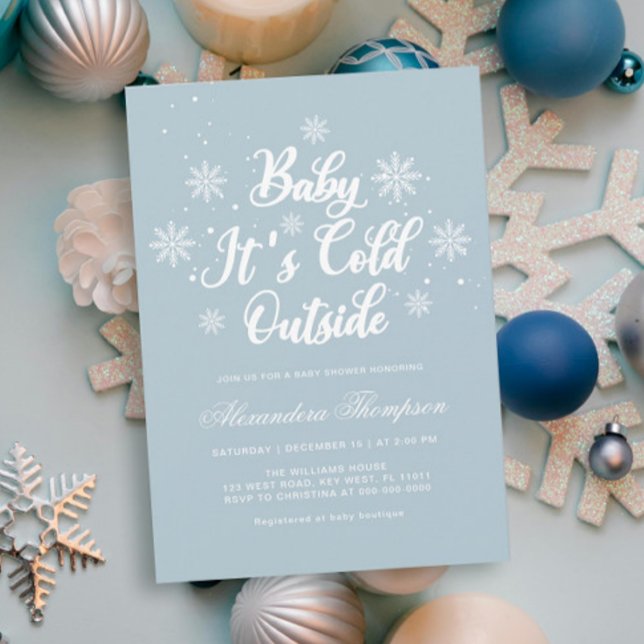 Blue Winter Wonderland Baby Shower Invitation (Creator Uploaded)
