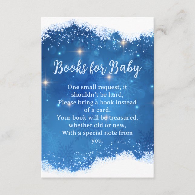Blue Winter Wonderland Books for Baby Card (Front)