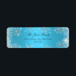 Blue Winter Wonderland Christmas Address Labels<br><div class="desc">Christmas Address Labels. Blue & Silver Sparkle jewel snowflake design. Please Note: All flat images,  they do not have real jewels!</div>