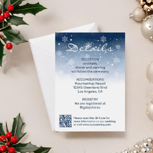 Blue Winter Wonderland Christmas Wedding Enclosure Card