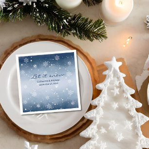 Blue Winter Wonderland Christmas Wedding  Napkin
