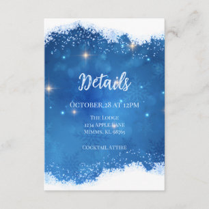 Blue Winter Wonderland Details Card   Snowflakes
