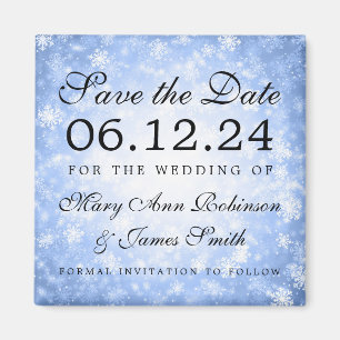 Blue Winter Wonderland Winter Save The Date Magnet