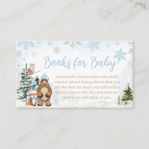 Blue Winter Woodland Animals Books for Baby Enclosure Card
