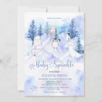 Blue Winter Woodland Arctic Animals Baby Sprinkle