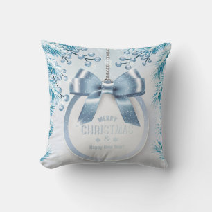 Blue WinterTree New Year Merry Christmas Ornament Cushion