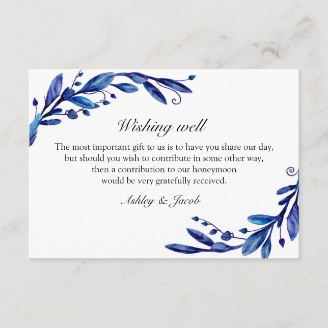 Blue wishing well. Winter wedding. Insert card (Front)