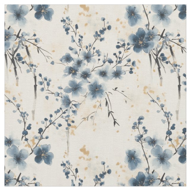 Blue Wisteria Fabric (Close Up)