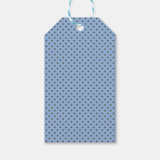 BLUE WITH CHOLOCALTE BROWN POLKA DOTS GIFT TAGS