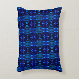 Blue with 'floating' intertwined strokes decorative cushion