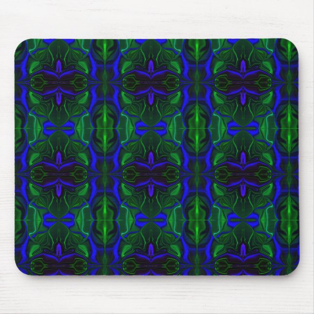 Blue with 'floating' intertwined strokes mouse pad (Front)