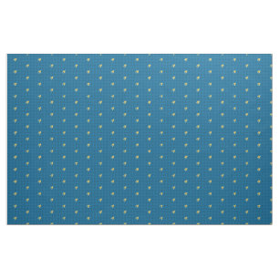 Blue with Gold Accent Houndstooth Fabric