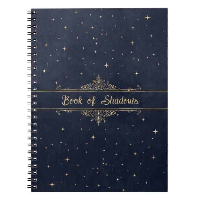 Blue With Golden Stars Fancy Pagan Book of Shadows (Front)