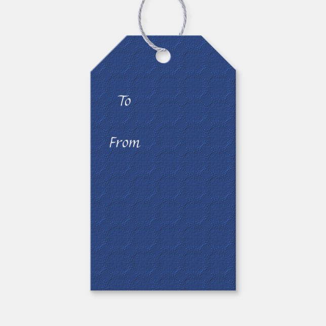Blue With Pattern  Gift Tags (Front)