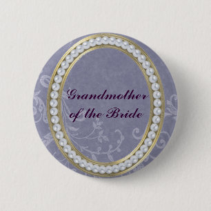 Blue with Pearls Grandmother of the Bride Button