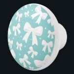 Blue With Pearls & White Bows Coquette  Ceramic Knob<br><div class="desc">Blue With Pearls & White Bows Coquette Knobs</div>