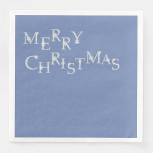 Blue With Snowflake Merry Christmas Napkin
