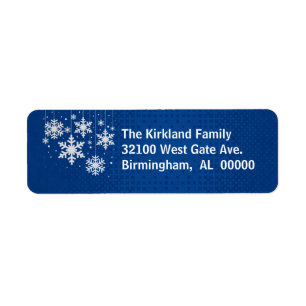 Blue with Snowflakes Holiday Address Labels