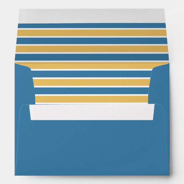 Blue with Striped Yellow Lining Envelopes (Back (Bottom))